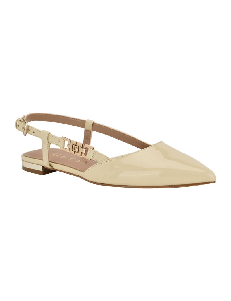 Leather slingback ballet flats