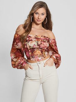 Floral Print Bustier Top