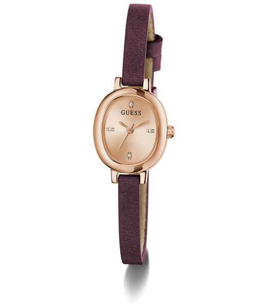 Ladies Red Rose Gold Tone Analog Watch