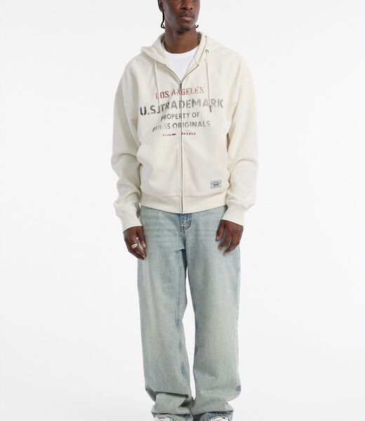 Fulll zip hooded logo sweatshirt