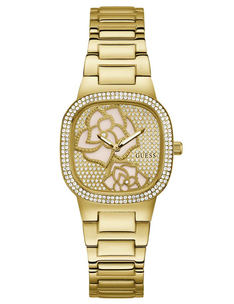Gold-Tone Rose Analog Watch
