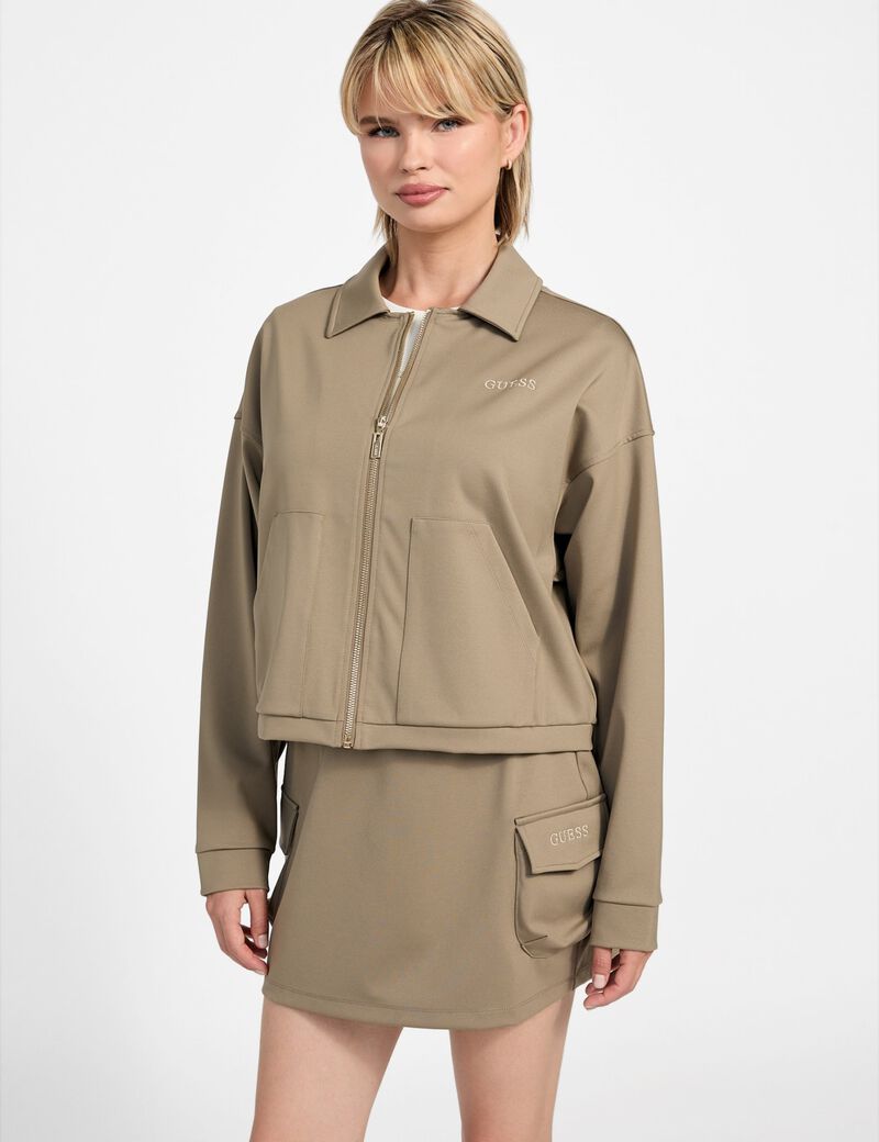 Cropped nylon jacket