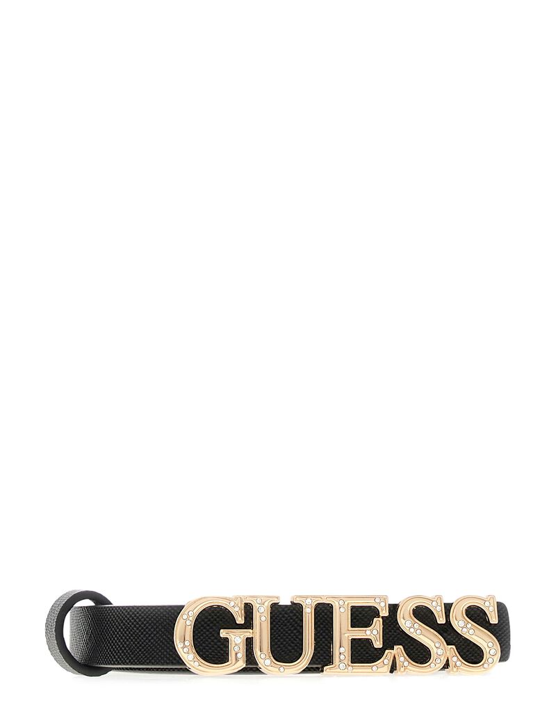 guess logo script belt