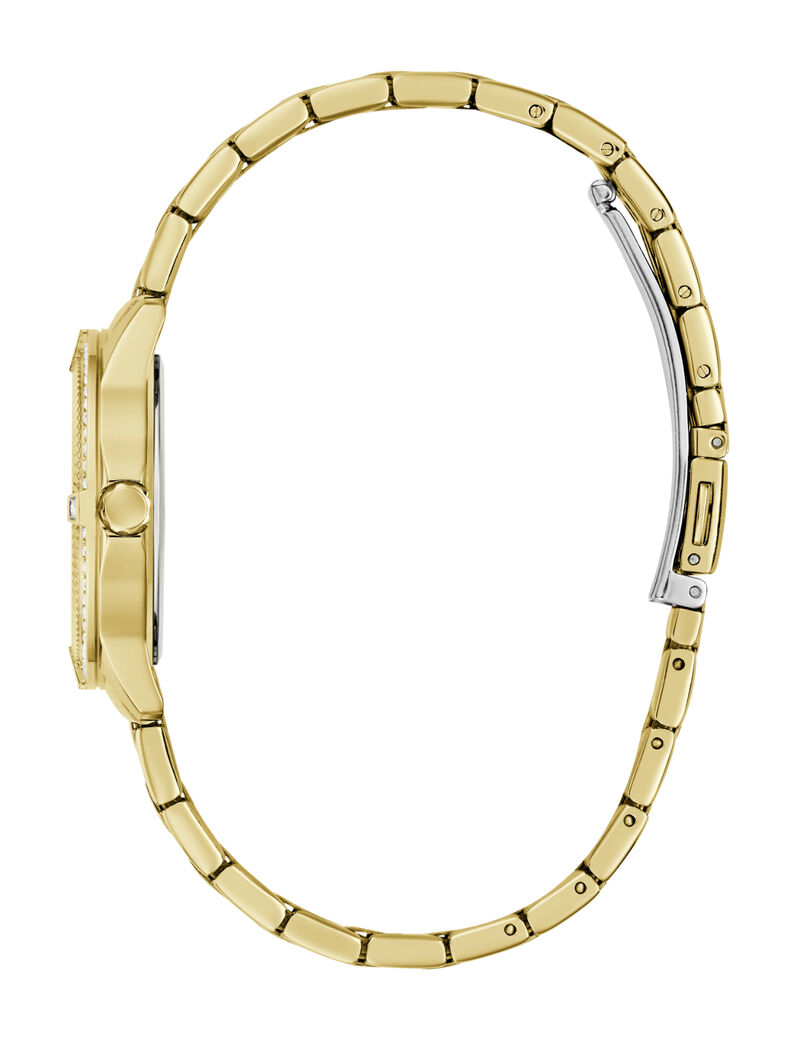 Ladies Yellow Gold Tone Round Analog Watch