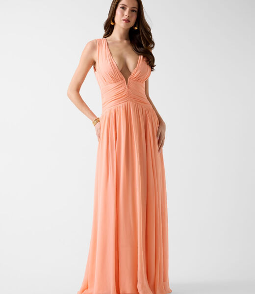 ADELA V NECK LONG DRESS
