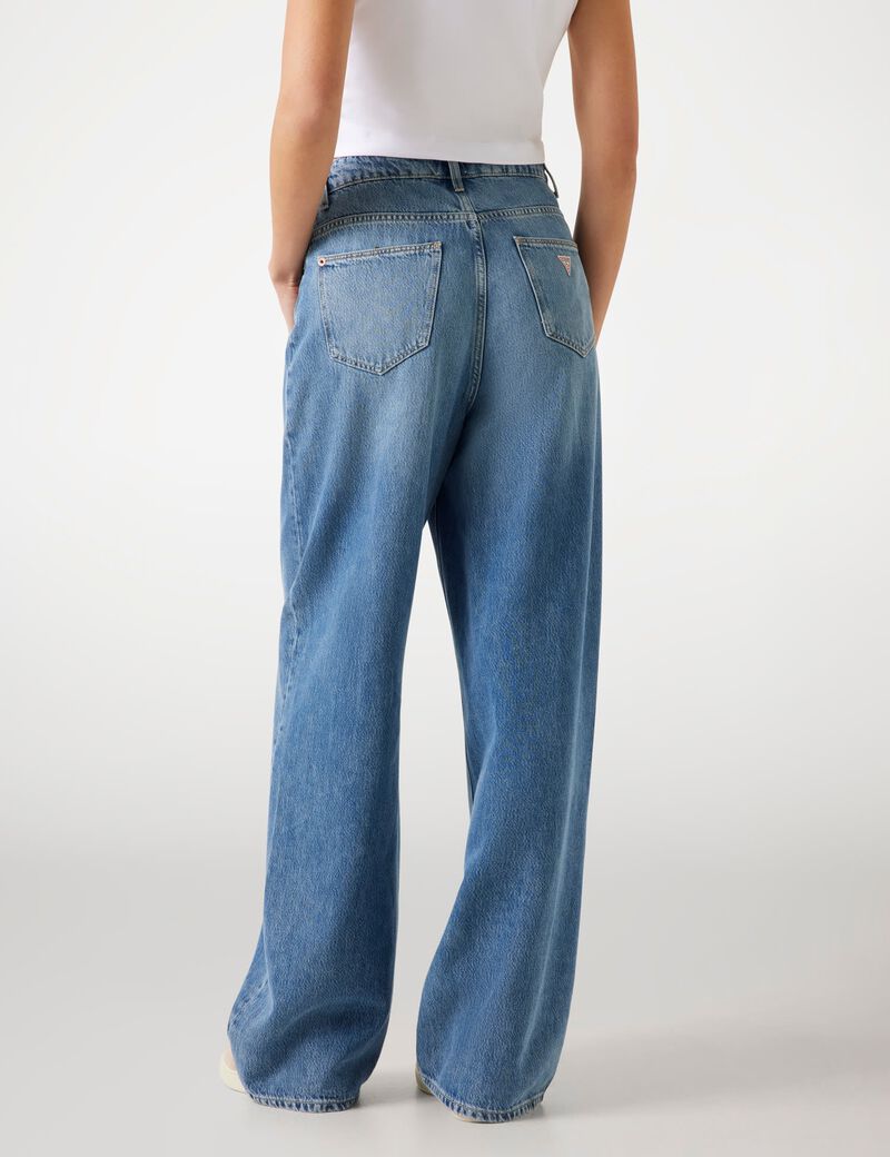 Mid-rise wide-leg jeans