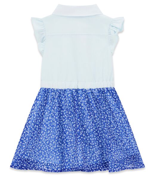 MIXED FABRIC SS DRESS