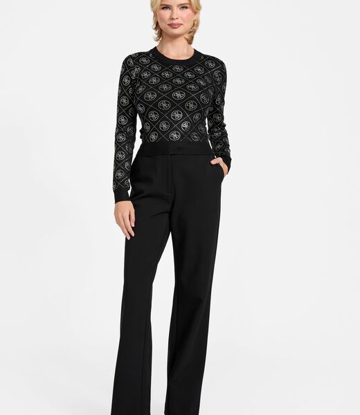 Logo rhinestones sweater