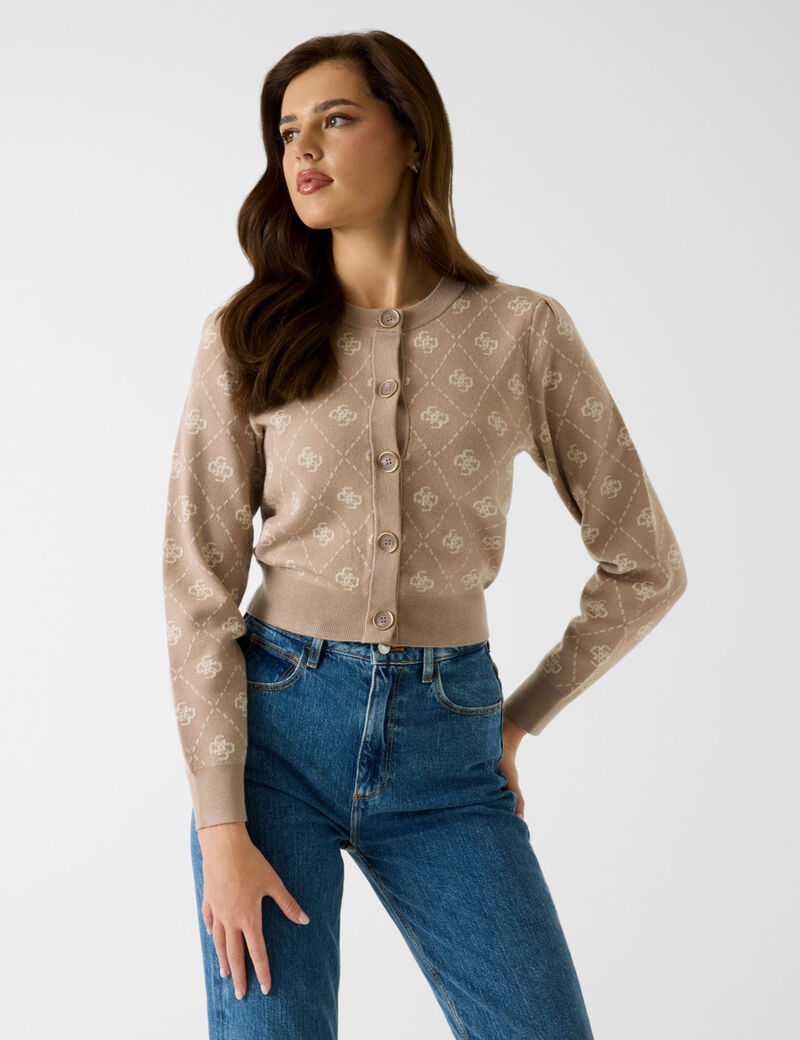 4G logo wool blend cardigan