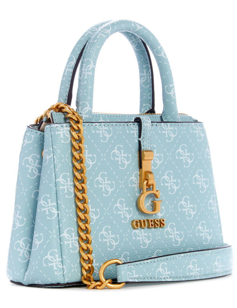 Shop GUESS G JAMES LOGO MINI SATCHEL, Blue GUESS KSA
