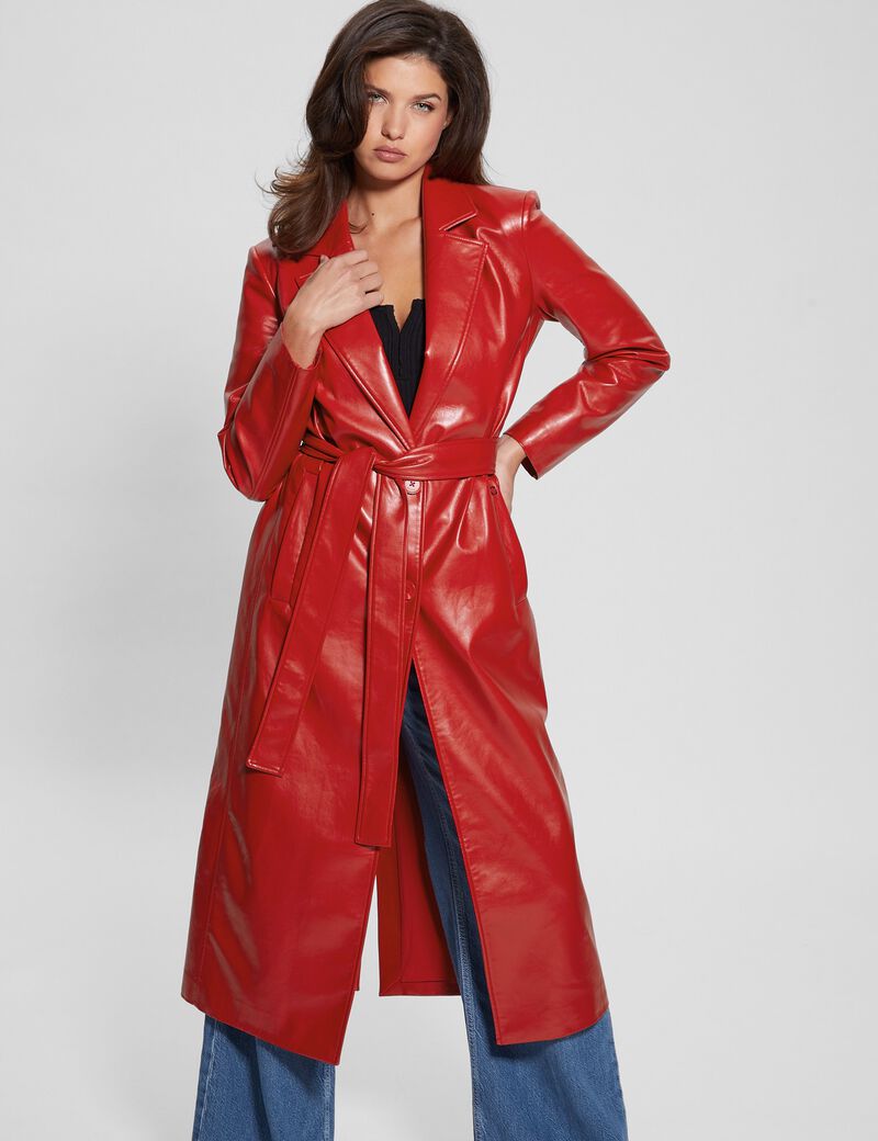 Faux Leather Coat