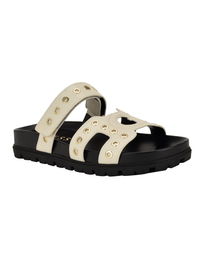 Fashie Slip On Double Strapped Footbed Sandal