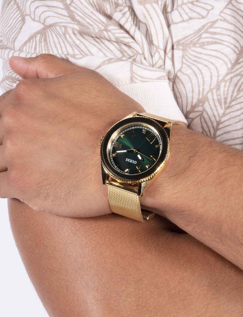 Gold-tone Mesh Analog Watch