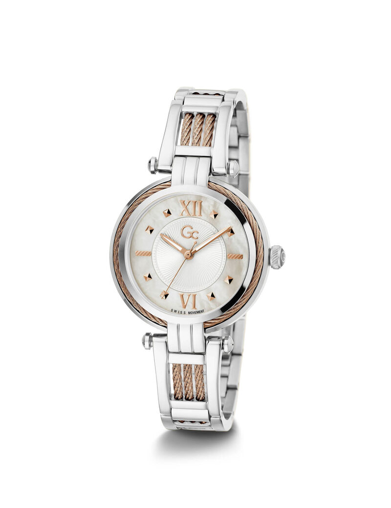 Gc Silver And Gold Cable Twist Ladies Watch