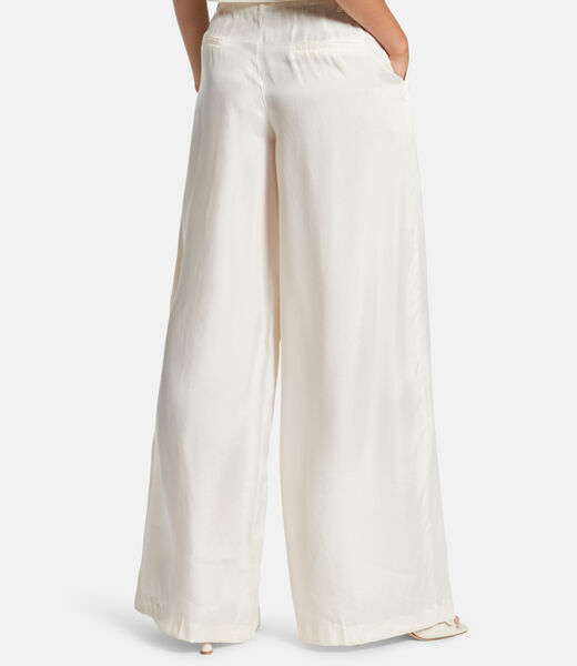 Twill wide leg pants