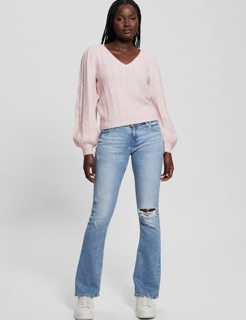 V neck wool blend sweater