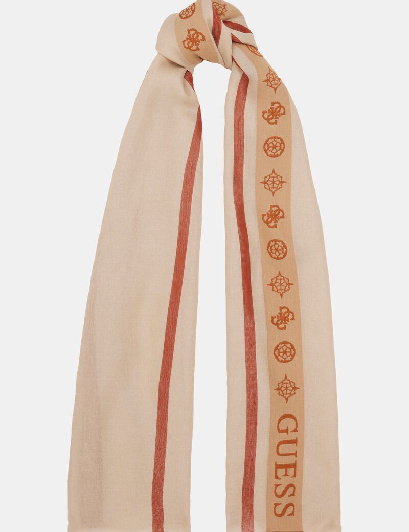 guess 4g peony logo scarf