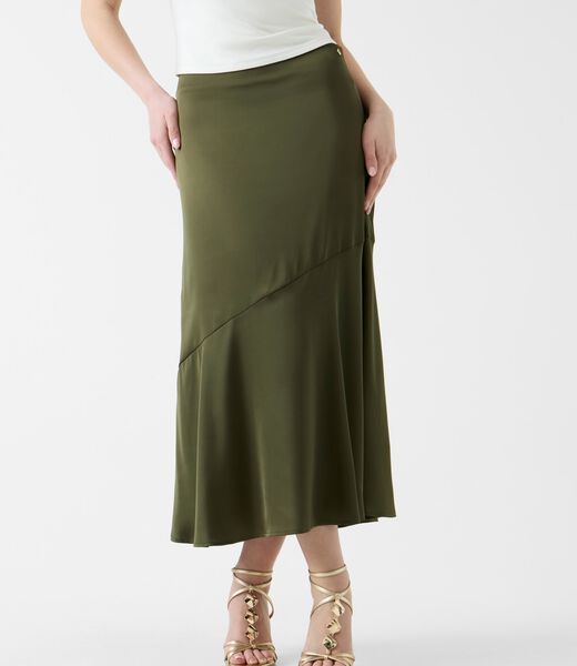 Satin midi skirt