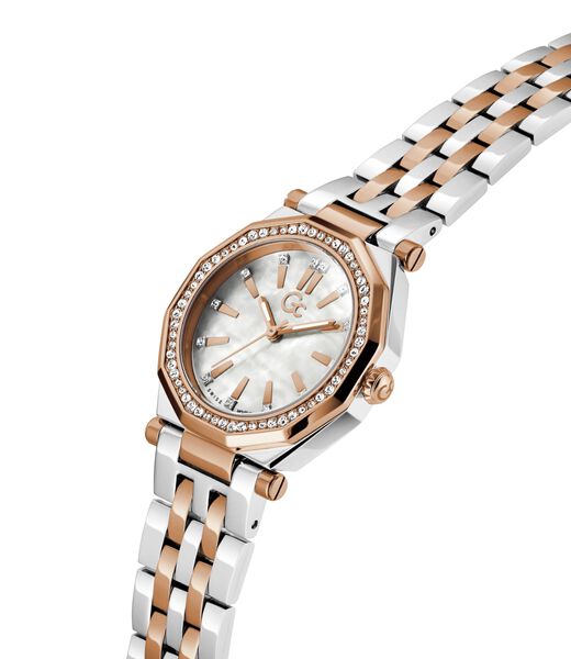 Gc Specials Women S 763 Mvmt White Dail 10 Amt Silver Rose Gold Stainless Steel Brct