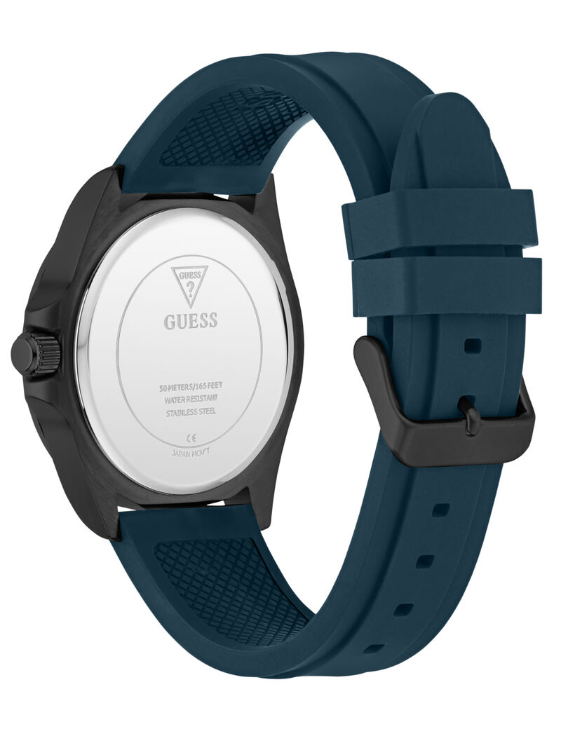 guess mens black gunmetal grey round analog watch