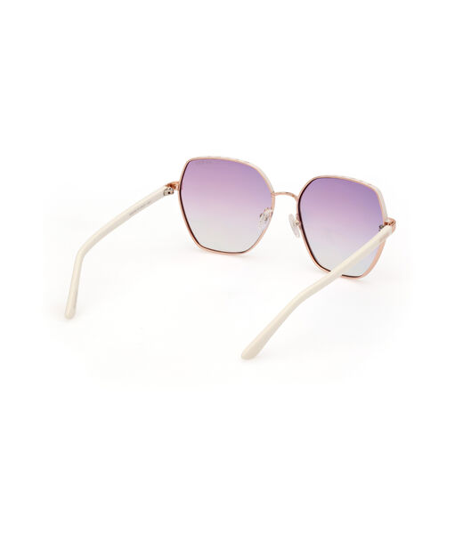 Metal Sun Glasses F White Gradient Or Mirror Violet