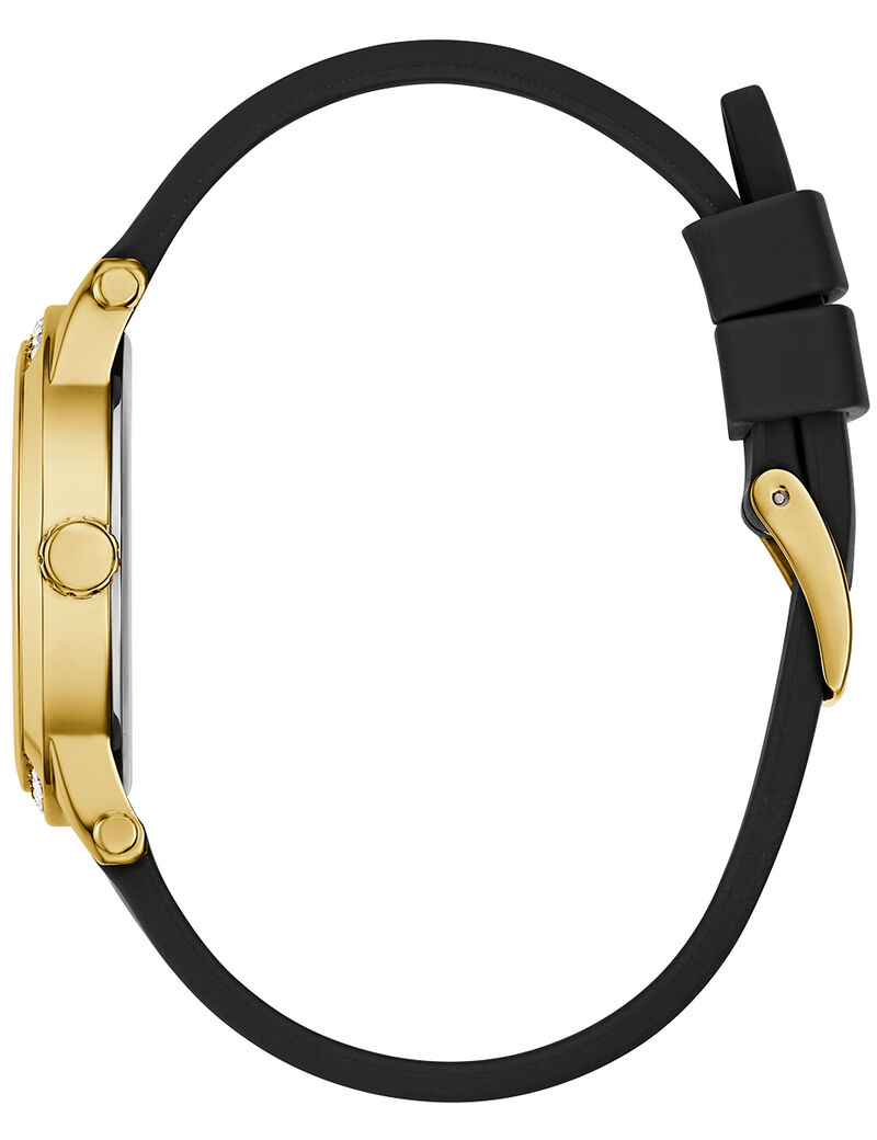 Ladies Black Gold Tone Analog Watch