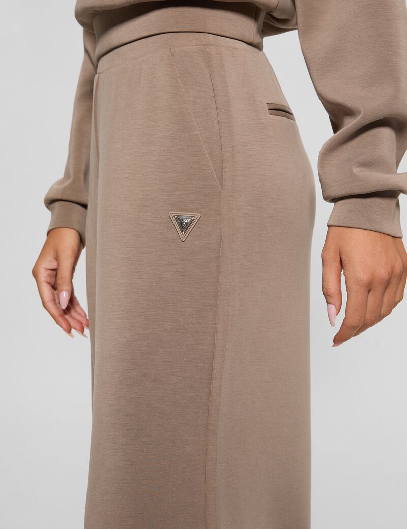Mid rise wide leg pant