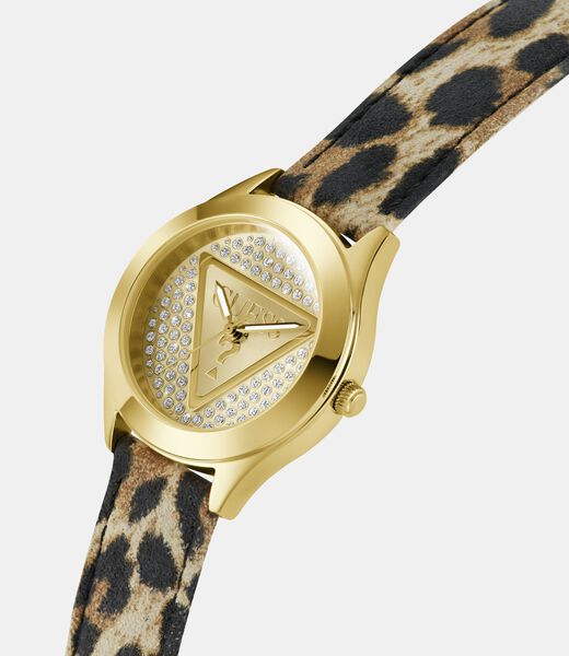 Ladies Leopard Gold Tone Analog Watch