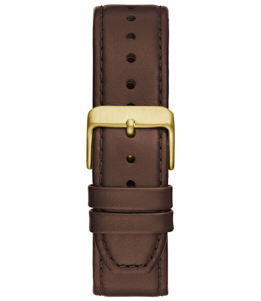 Brown Quartz Analog Genuine Leather Watch