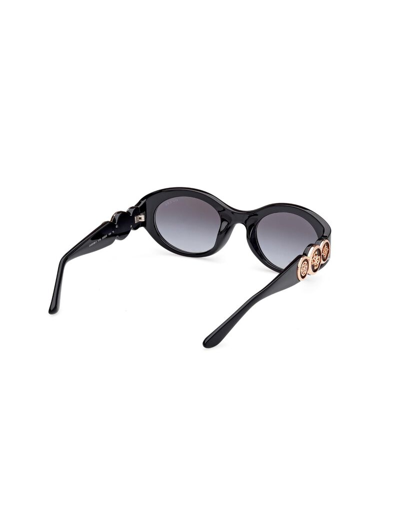 Oval black gradient smoke sunglasses