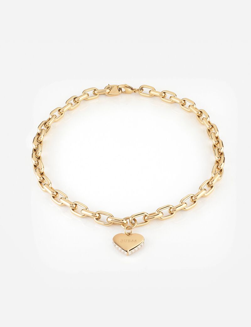 16-18'' Bold Chain&20Mm Heart Yellow Gold