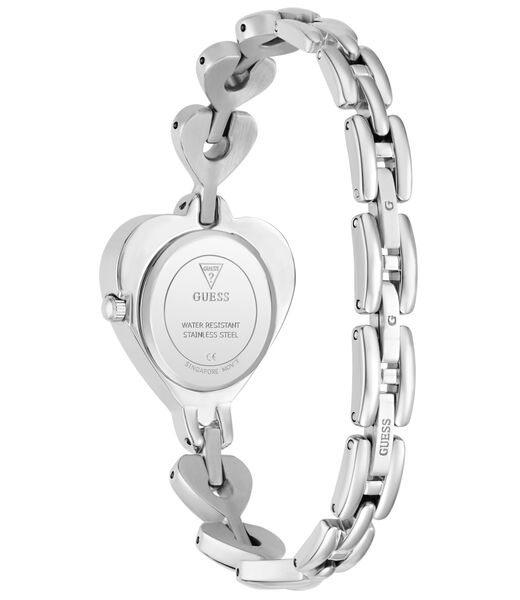 Ladies Silver Tone Heart Analog Watch