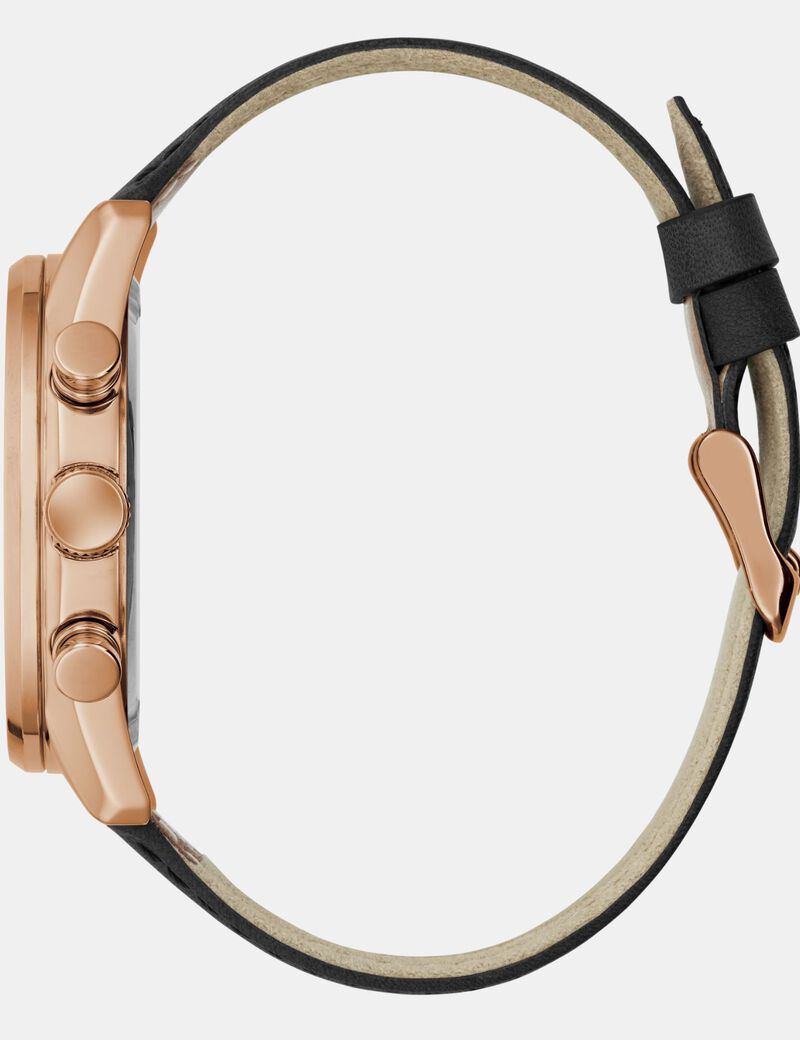 guess mens black rose gold tone multi function watch