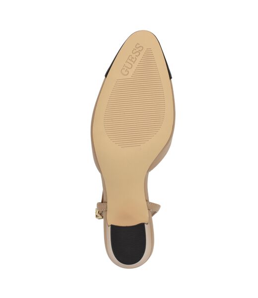 Slingback Cap Toe Block Heel Pumps