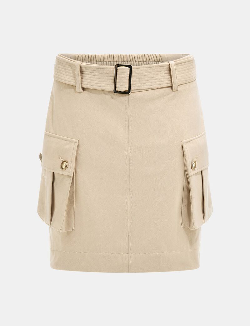 Faux suede mini skirt