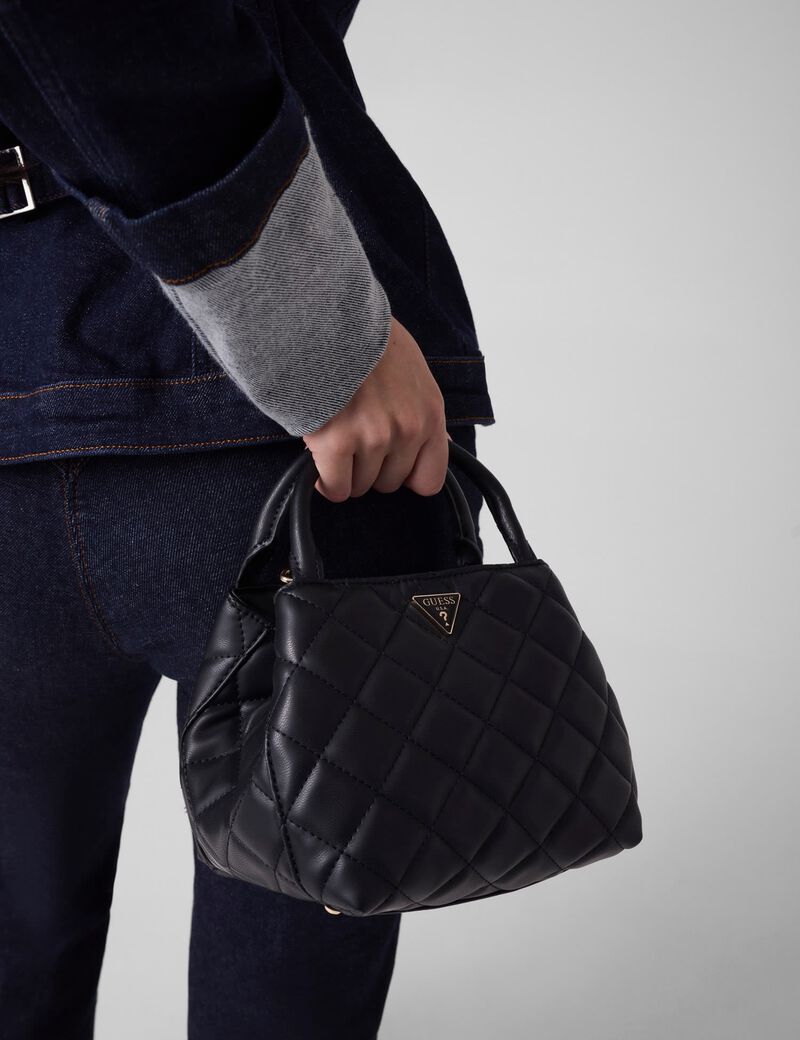 guess juliet quilted mini satchel bag