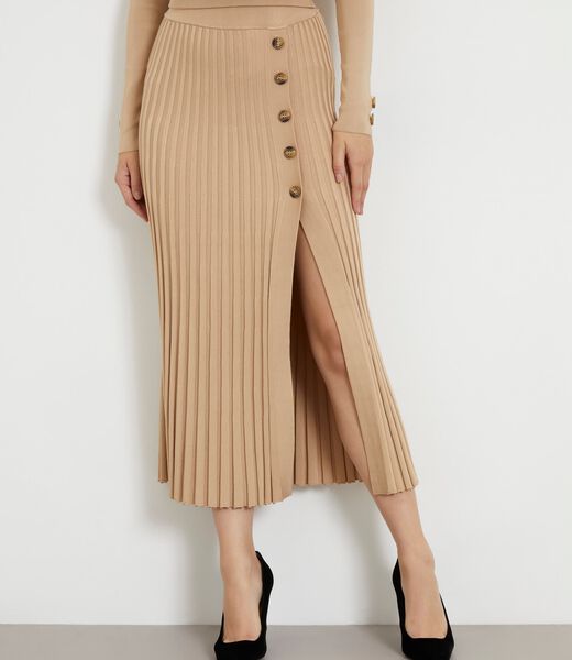 Pleated Long Sweater Skirt