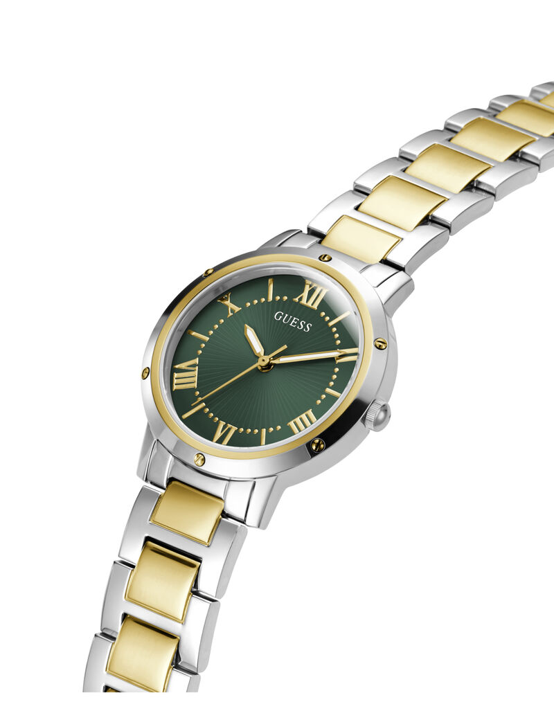 guess ladies 2 tone analog watch