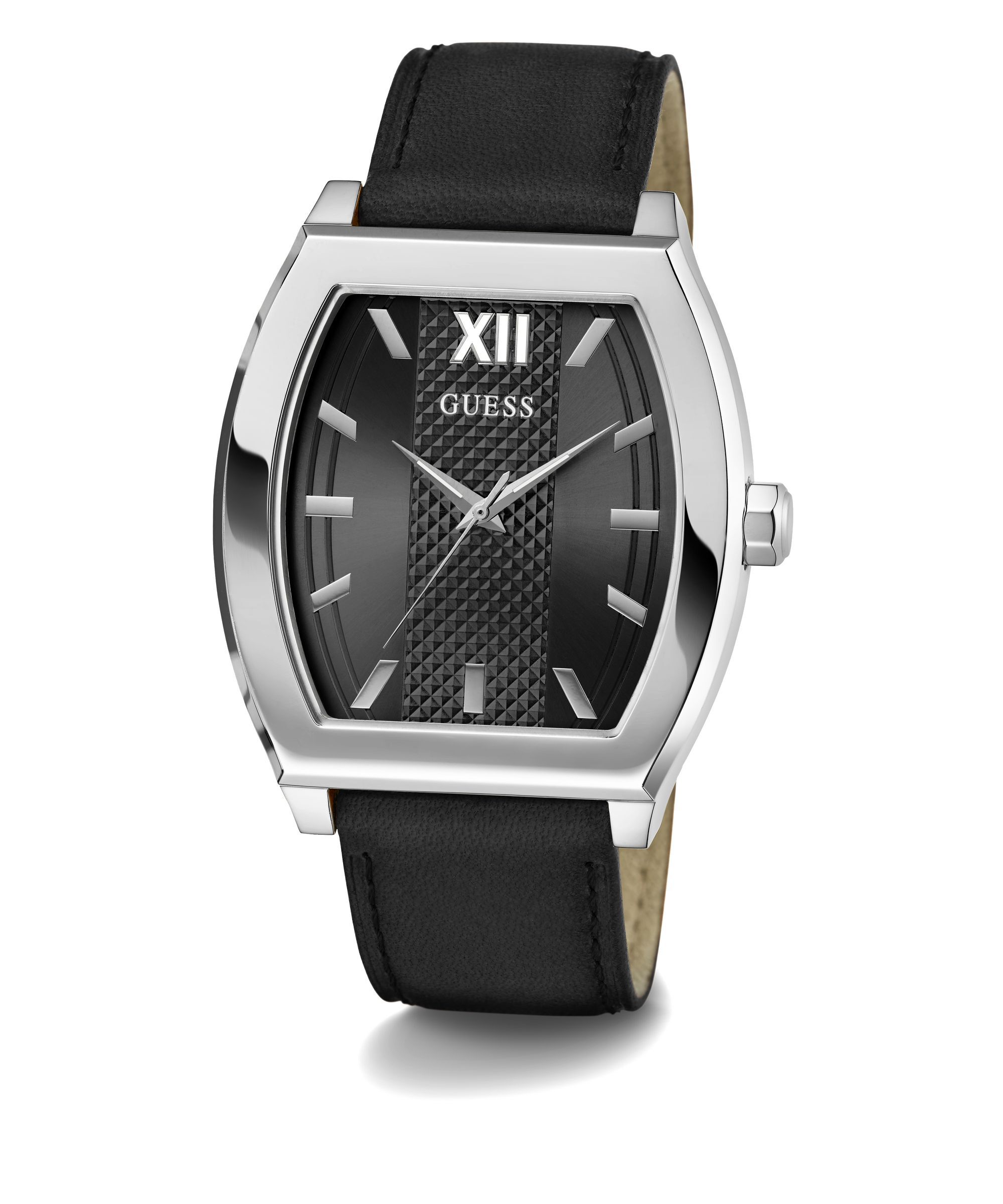 Shop GUESS Online Analogue watch in genuine leather
