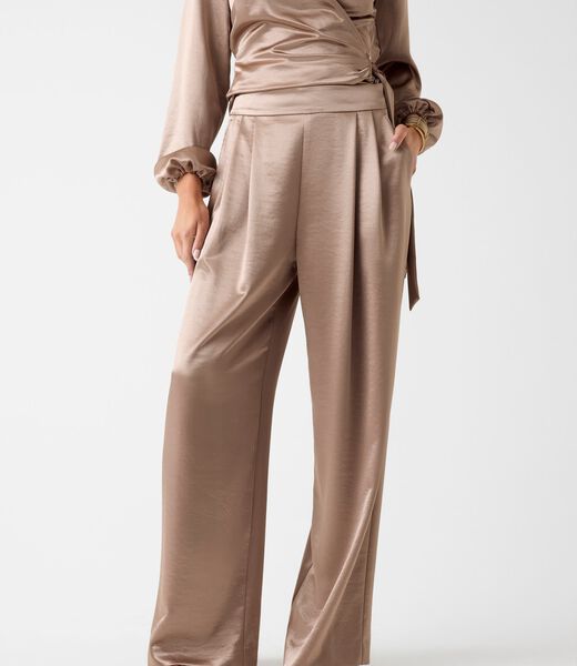 Satin wide leg pant