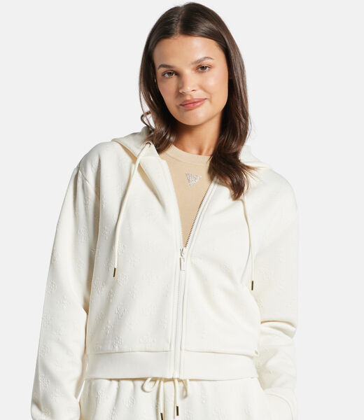 All-over logo full zip hoodie