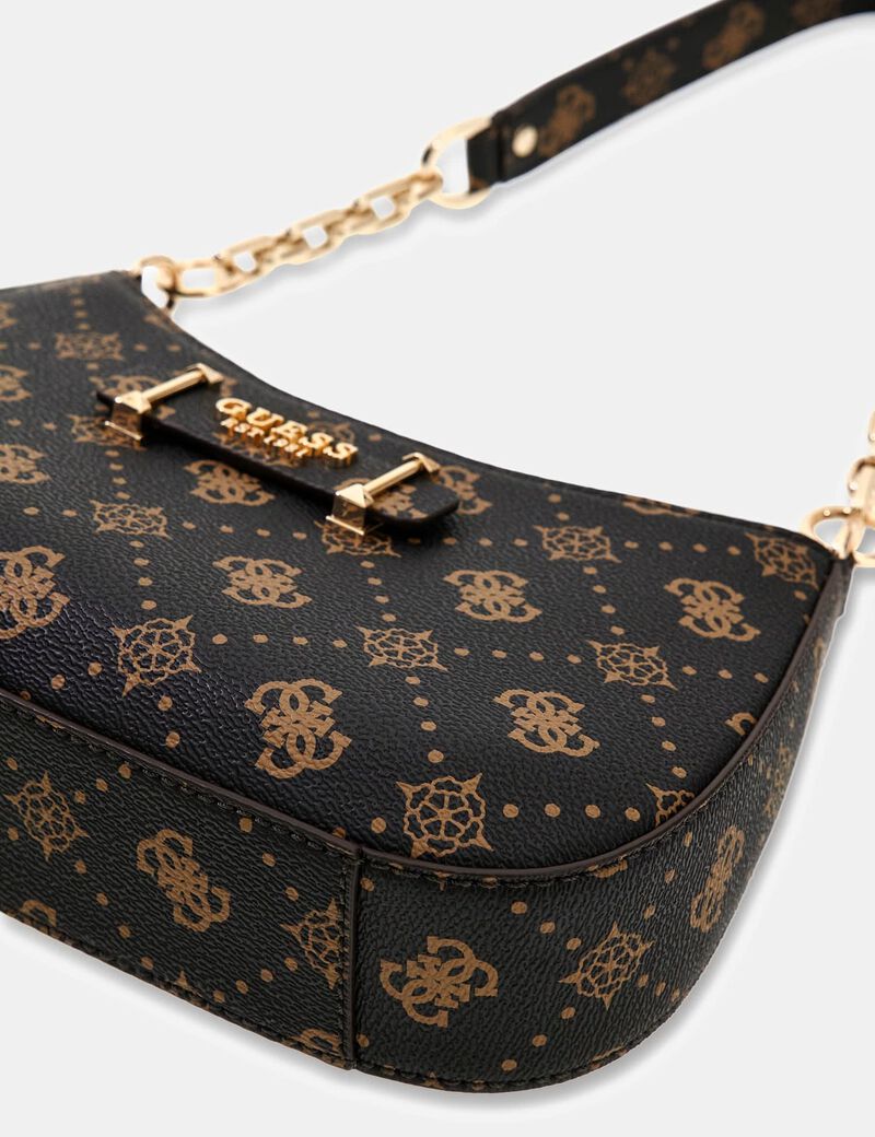 CARRIE LOGO TOP ZIP SHOULDER BAG