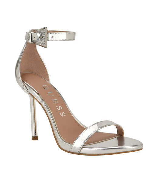 Insraa Stiletto Heeled Sandal with Rhinestone Buckle