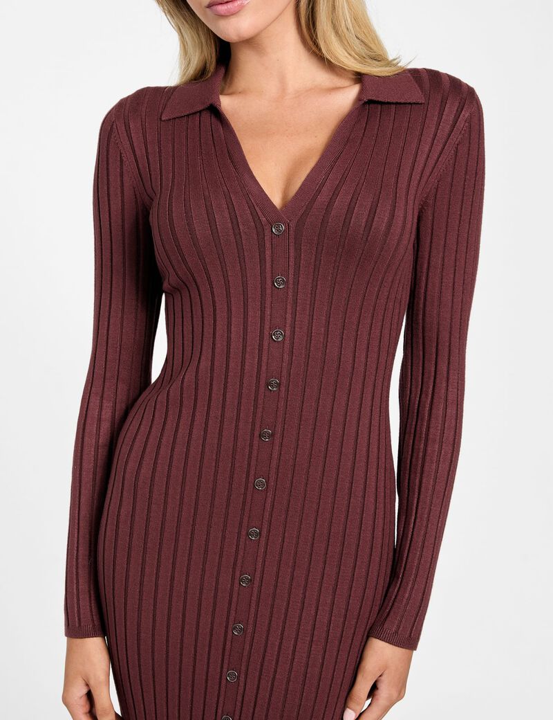 Rib-knit midi sweater dress
