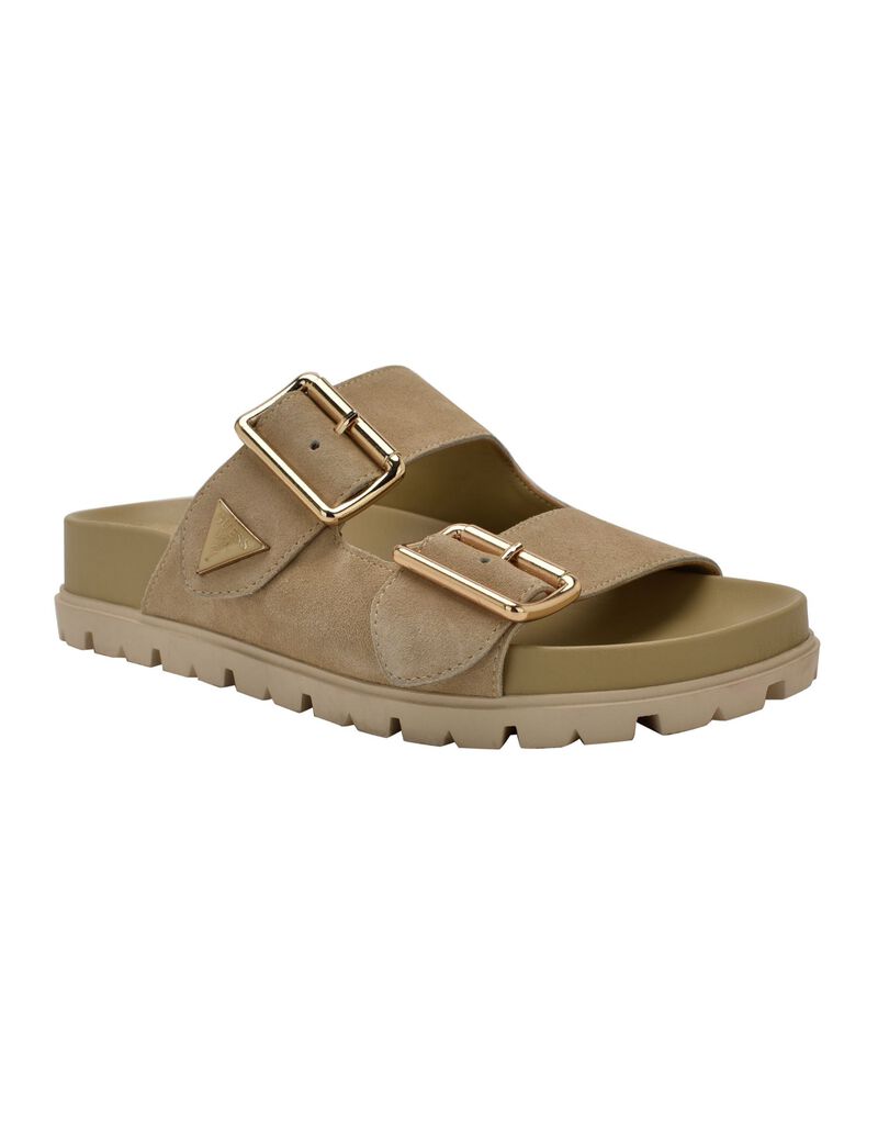 Fasten suede sandals