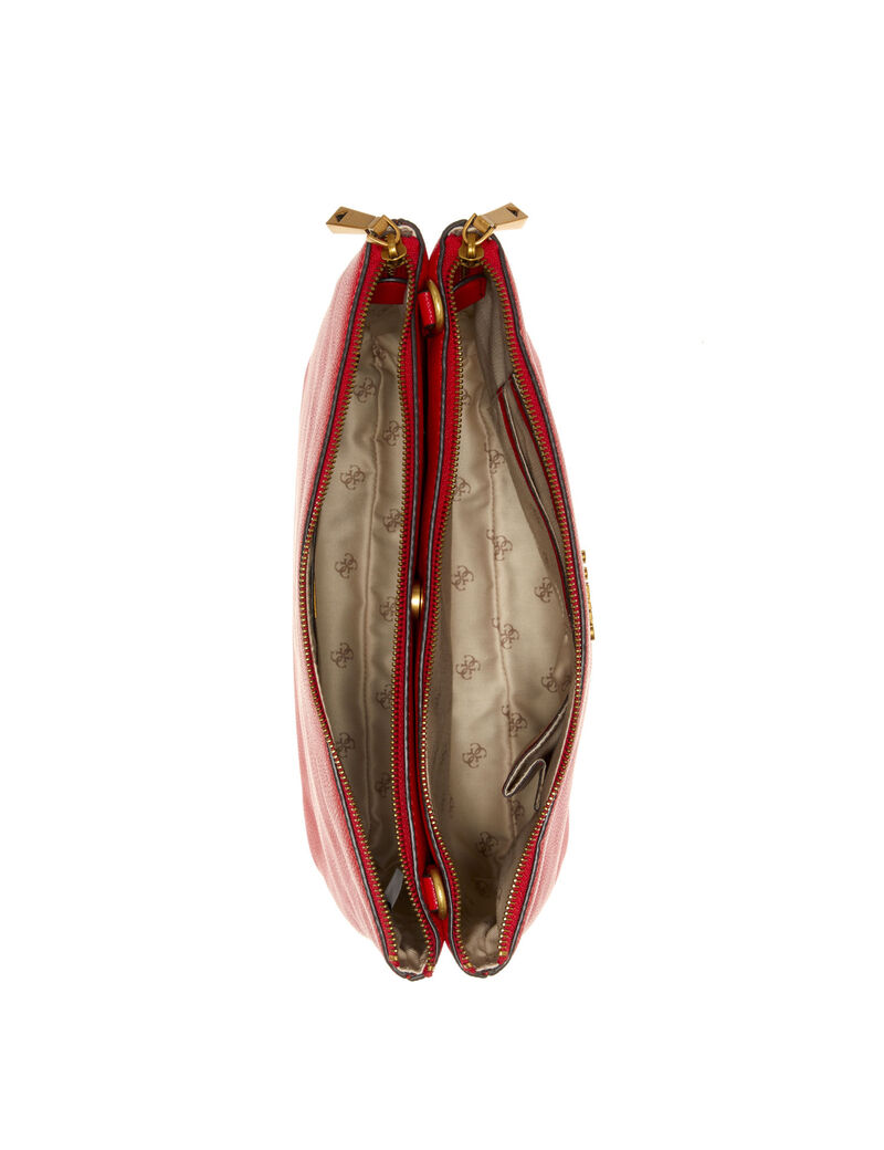 Red Multicompartment Shoulder Bag