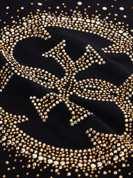 Rhinestones Logo Stretch T-Shirt