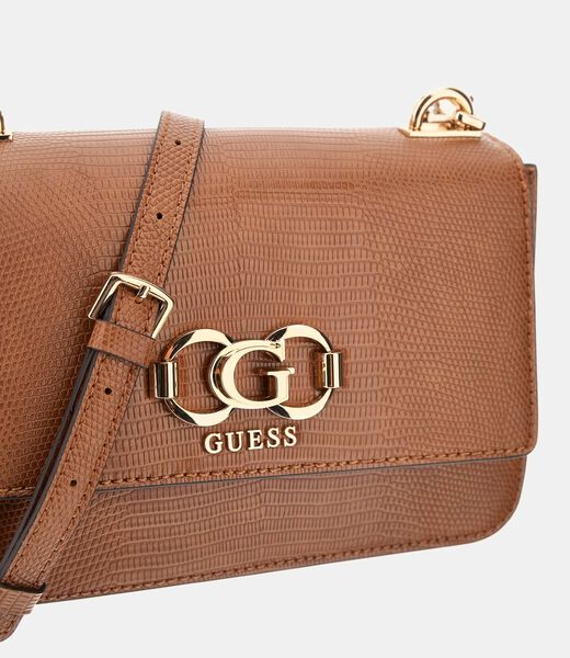 Salinge Croc-Print Crossbody Bag