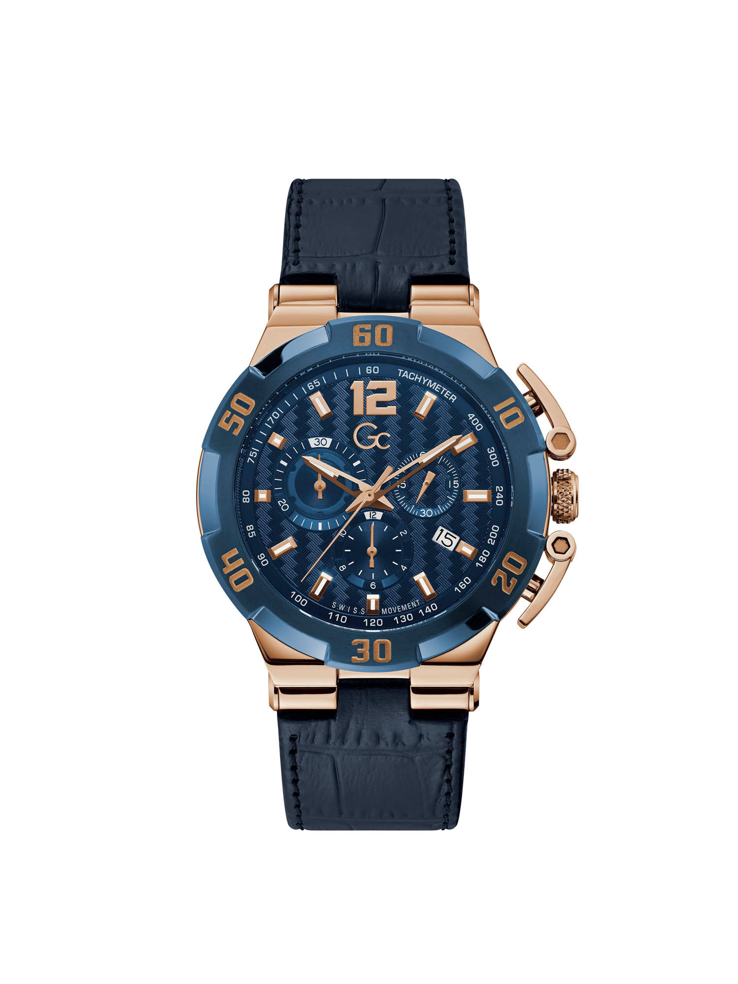 Shop GUESS Online Gc Blue And Gold Mens Watch