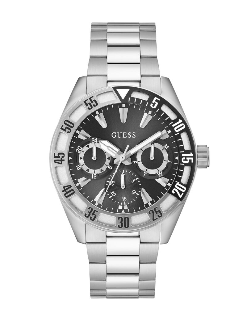 Mens Silver Tone Multi-function Watch